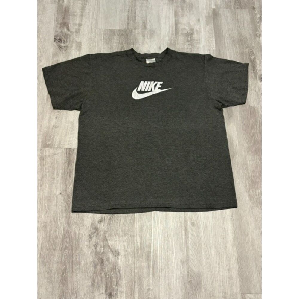 NIKE T-Shirt Men's L Gray/White Short Sleeve Crew Neck